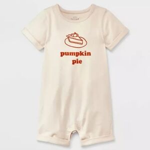 New 3-6M Baby Pumpkin Pie Graphic Romper